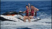 Jet skiing and parasailing