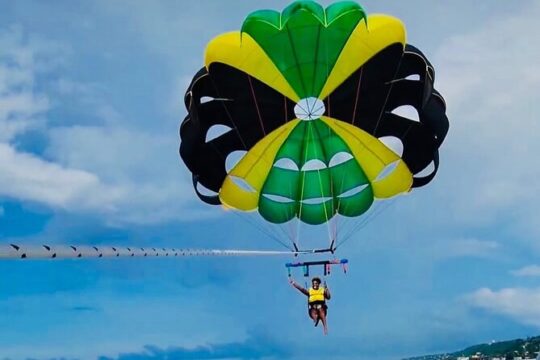 Parasailing activity in Montego Bay with private transfer